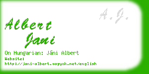 albert jani business card