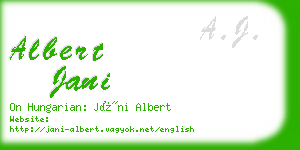 albert jani business card